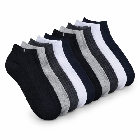 SOSETE BARBATI - SET 10 PERECHI SOSETE BUMBAC SCURTE - MULTICOLOR - BARBATI