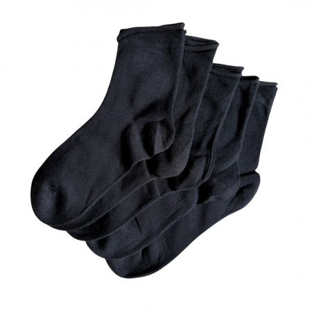 SOSETE DAMA - SET 5 PERECHI SOSETE BUMBAC FARA ELASTIC - DAMA - NEGRE