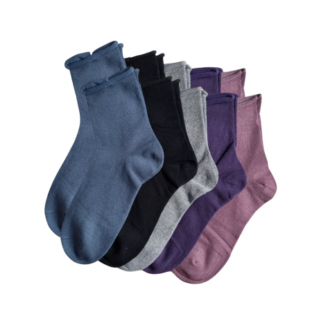SET 20 PERECHI SOSETE BUMBAC FARA ELASTIC - DAMA - COLORATE
