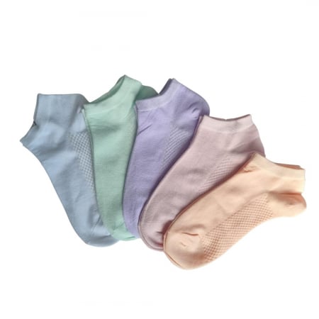 SOSETE DAMA - SET 5 PERECHI SOSETE BUMBAC SCURTE - MULTICOLOR - DAMA