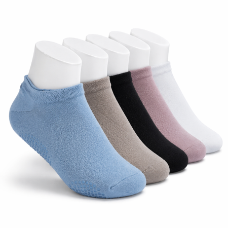 SOSETE DIN BAMBUS - SOSETE BAMBUS SCURTE PENTRU FEMEI - TALPA ANTI-ALUNECARE - MULTICOLOR - SET 10 PERECHI