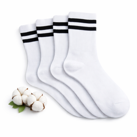 SOSETE BARBATI - SOSETE BARBATI - ALBE CU DUNGI NEGRE - LUNGIME MEDIE - SET 10 PERECHI