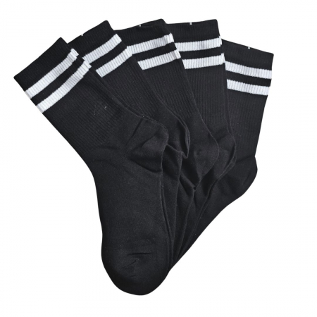 SOSETE BARBATI - SOSETE BARBATI - NEGRE CU DUNGI ALBE - LUNGIME MEDIE - SET 20 PERECHI