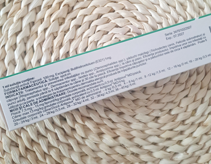Antipoux MD 14ml, solutie spot on pentru caini si pisici [4]