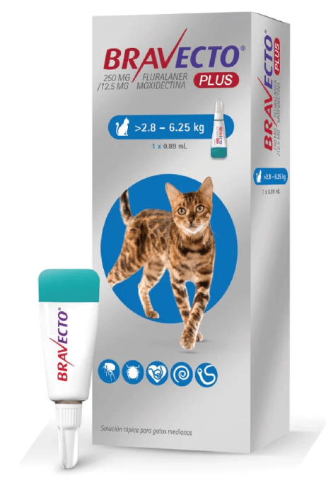 Bravecto Cat spot on 250 mg (2,8-6,25 kg) - o pipetă [1]