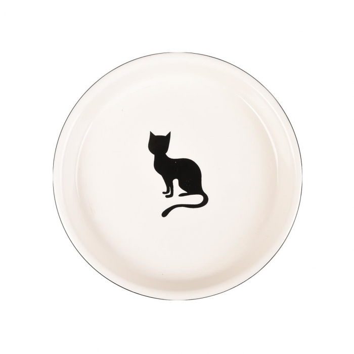 CASTRON DIN CERAMICA PENTRU PISICI FLAMINGO NALA ALB-NEGRU 15CMx180ML [2]