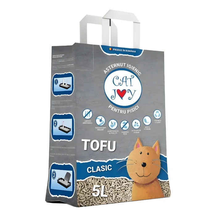 CAT JOY Clasic, neparfumat, așternut igienic pisici, peleți, tofu, aglomerant, ecologic, biodegradabil, 5l [1]