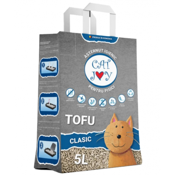 CAT JOY Clasic, neparfumat, așternut igienic pisici, peleți, tofu, aglomerant, ecologic, biodegradabil, 5l [2]