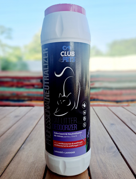 CLUB4PETS ODORIZANT & NEUTRALIZATOR DE MIROS PENTRU LITIERĂ, CU AROMĂ DE LAVANDĂ, 500g [1]