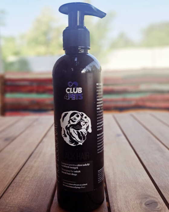 CLUB4PETS Sampon profesional BLACK HAIR pentru caini adulti cu blana neagra, 250 ML [1]