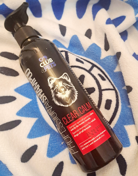 CLUB4PETS Sampon profesional CLEAR&CALM pentru caini adulti de toate rasele, efect ANTISCARPINARE si ANTIMATREATA, 250 ML [2]