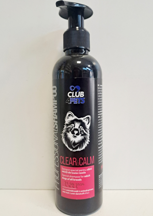 CLUB4PETS Sampon profesional CLEAR&CALM pentru caini adulti de toate rasele, efect ANTISCARPINARE si ANTIMATREATA, 250 ML [4]
