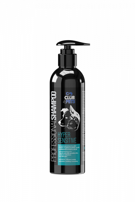 CLUB4PETS Sampon profesional HYPERSENSITIVE pentru caini si pisici, cu piele uscata, predispusa la iritatii si alergii, 250 ML [5]