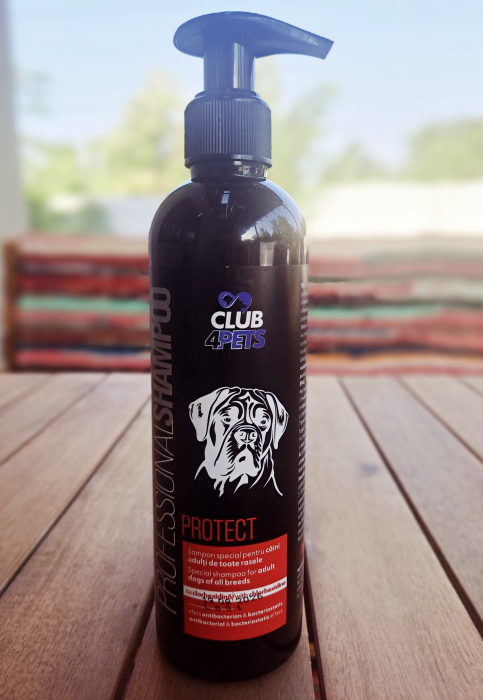 CLUB4PETS Sampon profesional PROTECT pentru caini adulti de toate rasele, cu CLORHEXIDINA - efect antibacterian si bacteriostatic, 250 ML [1]