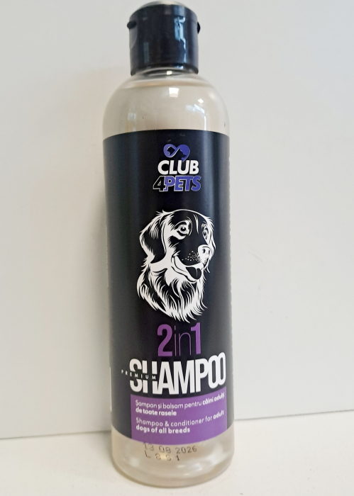 CLUB4PETS. Sampon si balsam premium 2IN1 pentru caini adulti de toate rasele, Periere usoara, 250 ML [4]