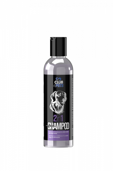 CLUB4PETS. Sampon si balsam premium 2IN1 pentru caini adulti de toate rasele, Periere usoara, 250 ML [5]