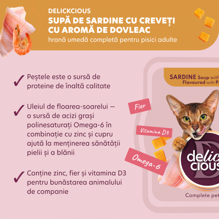 Delickcious. Supa de sardină cu creveți aromată cu dovleac, 80 g. [6]