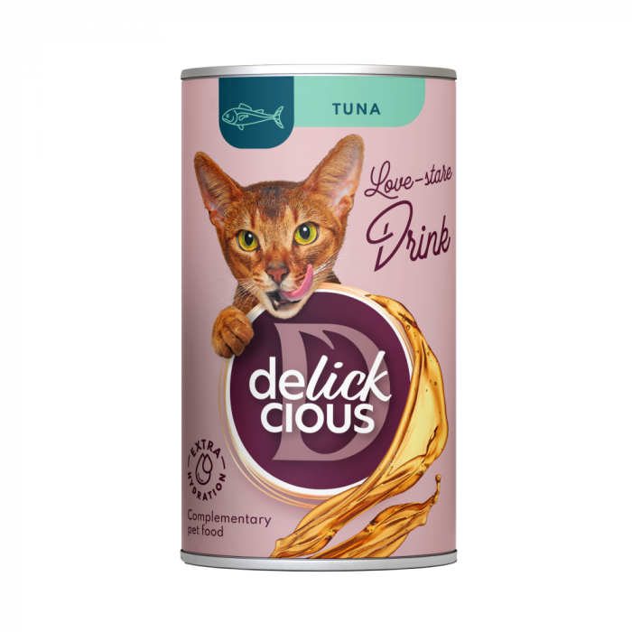 DELICKCIOUS, Conserva cu bautura cu ton pentru pisici, 140g [2]