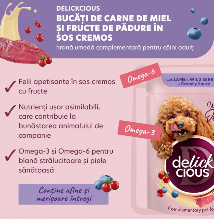 Delickcious. Miel și fructe de pădure în sos cremos, 85 g. [3]