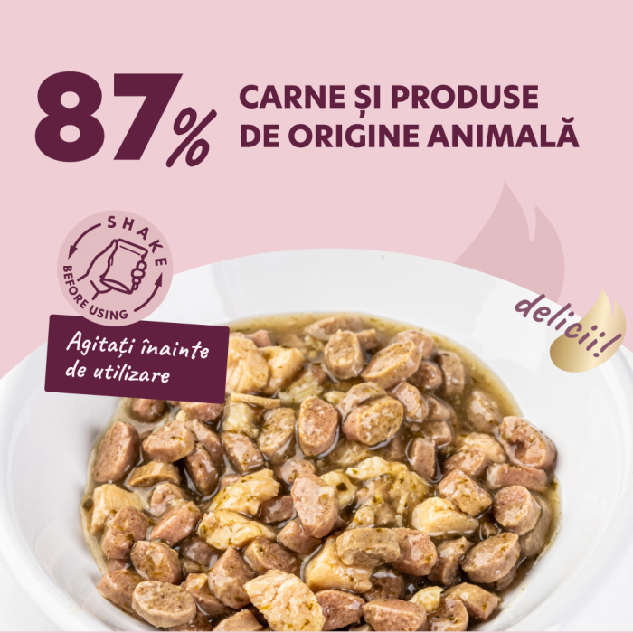 Delickcious. Rață, piept de pui și spanac în sos, 85 g. [2]