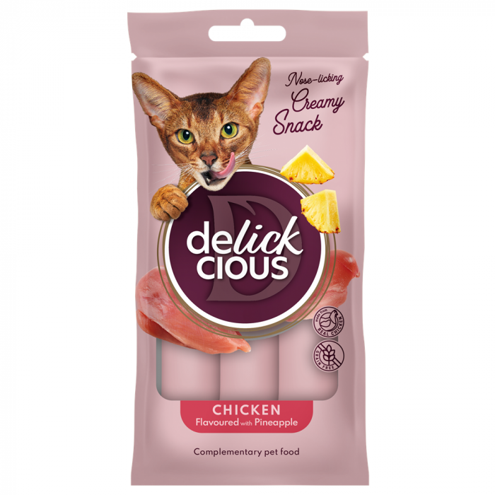 DELICKCIOUS, Recompense cremoase cu pui si ananas, 60g [2]