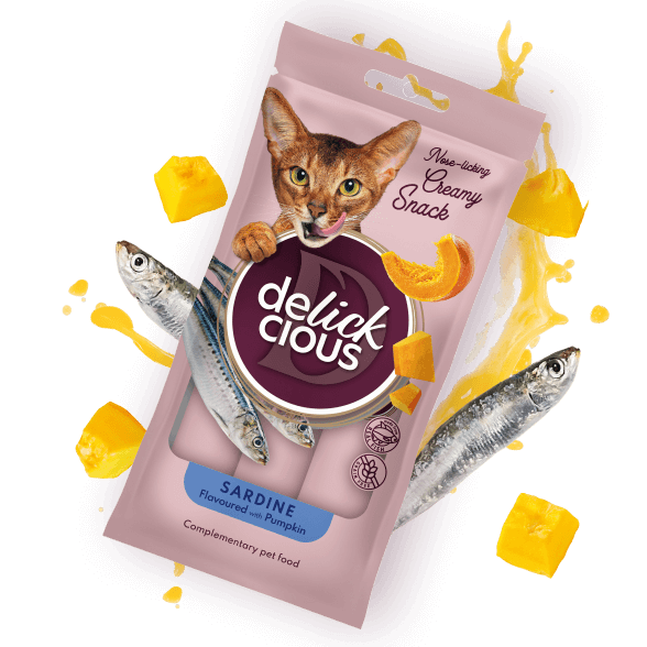 DELICKCIOUS, Recompense cremoase cu sardine si dovleac pentru pisici, 60g [1]