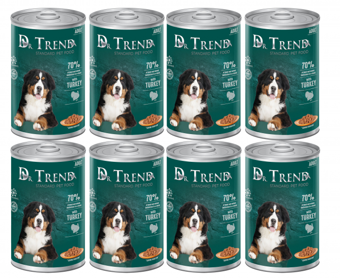 Dr.TREND Conserva pentru caini adulti, Curcan in sos, 1250g [2]