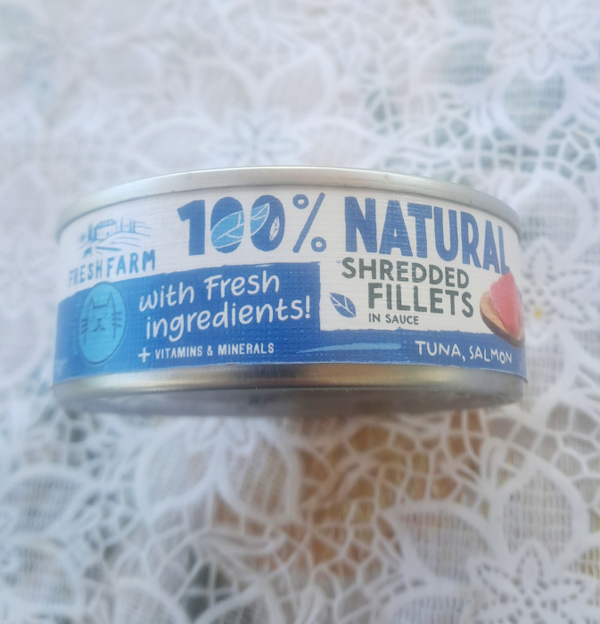 Fresh Farm Shreddet Fillet, cu ton si somon in sos, hrana umeda pentru pisici, fara cereale, 70 g [2]