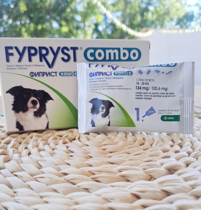Fypryst Combo Dog M 134 mg pipete antiparazitare caini talie medie (10 - 20 kg), 1 buc [2]