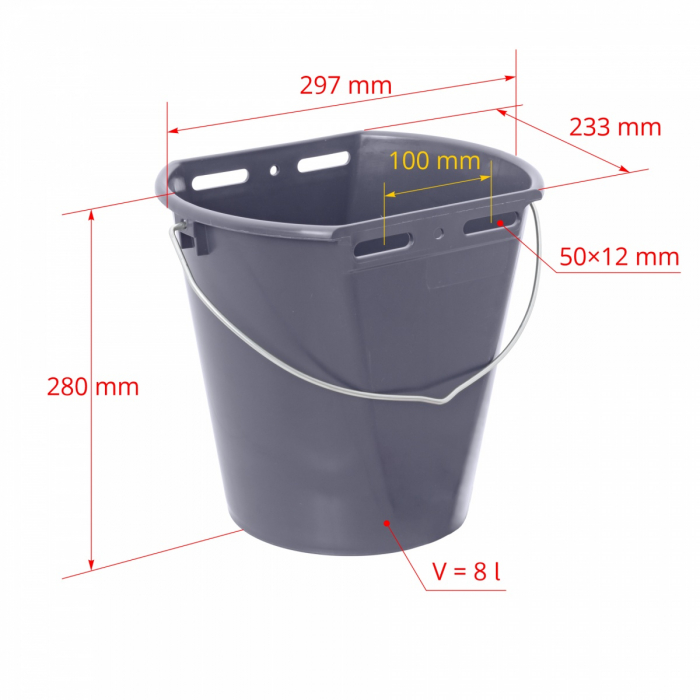 Găleată de alăptare pentru viței, 8 litri + SUPORT METALIC SI CAPAC [2]