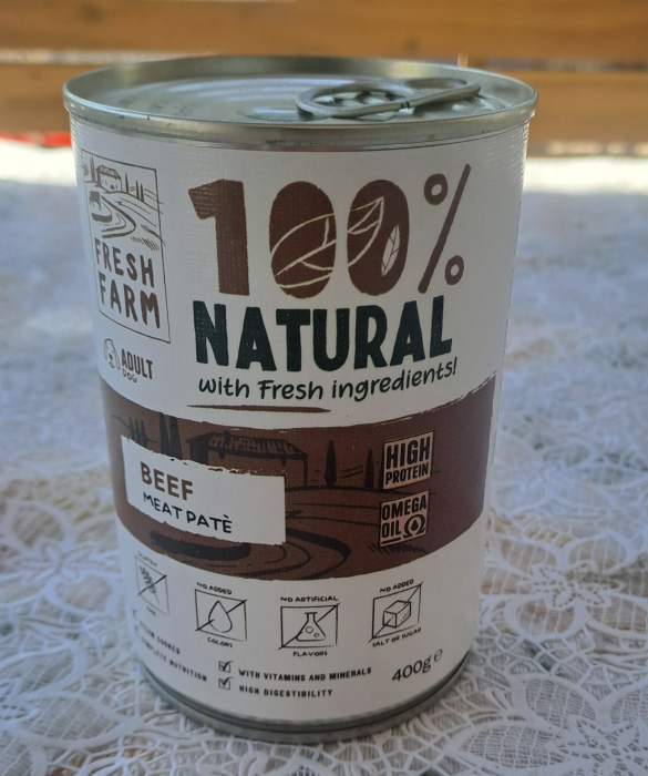 Hrana umeda caini, Fresh Farm Smooth pate with beef 400 gr [2]