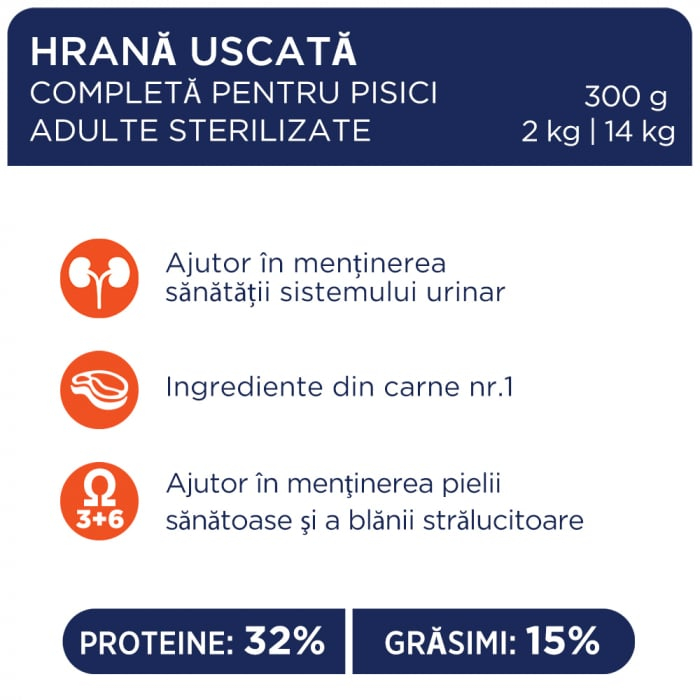 Hrana uscata completa pentru pisici sterilizate, Premium, Club 4 PAWS, 14 kg [5]