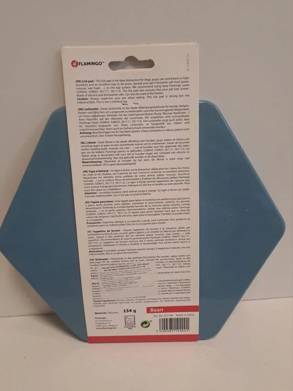 HRANITOARE PENTRU CAINI SI PISICI INTERACTIV FLAMINGO LICK PAD BEAN BLUE 24x21CM [3]