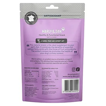 MARLY&DAN Antioxidant, XS-XL, Somon, punguță recompense funcționale fără cereale câini, activitate intensă, 100g [3]