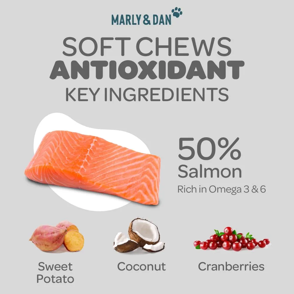MARLY&DAN Antioxidant, XS-XL, Somon, punguță recompense funcționale fără cereale câini, activitate intensă, 100g [2]