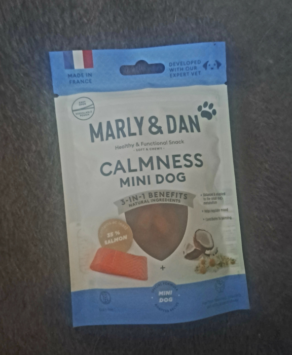 MARLY&DAN Calme Mini Dog, XS-S, Somon, punguță recompense funcționale fără cereale câini, sistem nervos & calmante, 50g [5]