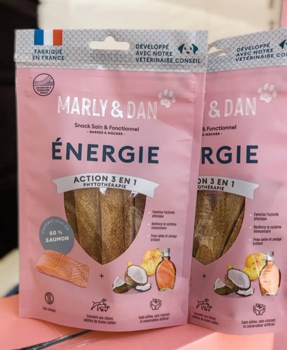 MARLY&DAN Energy, XS-XL, Somon, punguță recompense funcționale fără cereale câini, activitate intensă, 80g [6]
