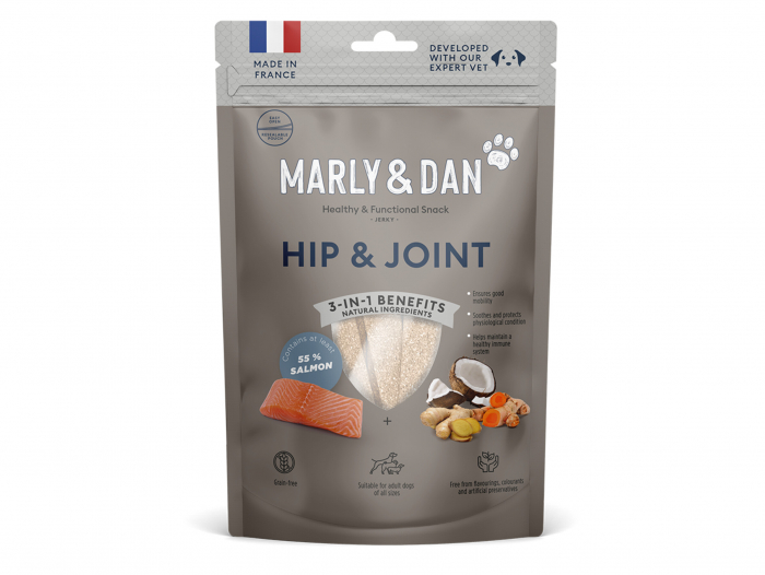 MARLY&DAN Hip&Joint, XS-XL, Somon, punguță recompense funcționale fără cereale câini, sistem articular, 80g [7]