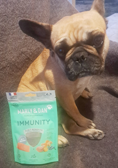 MARLY&DAN Immunity, XS-XL, Somon, punguță recompense funcționale fără cereale câini, sistem imunitar, 80g [2]