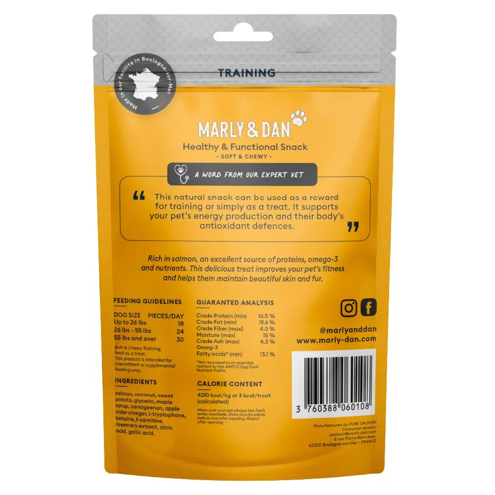 MARLY&DAN Training, XS-XL, Somon, punguță recompense funcționale fără cereale câini, 100g [11]