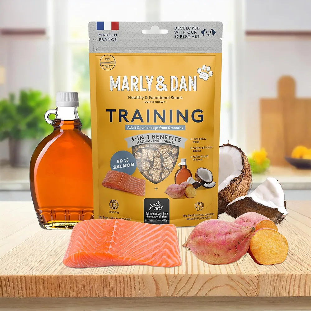 MARLY&DAN Training, XS-XL, Somon, punguță recompense funcționale fără cereale câini, 100g [1]