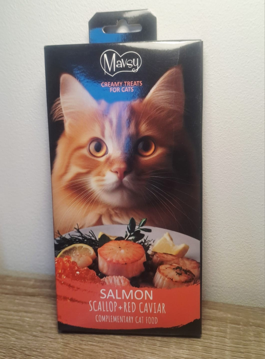 Mavsy somon cu scoici și caviar roșu pentru pisici [8]