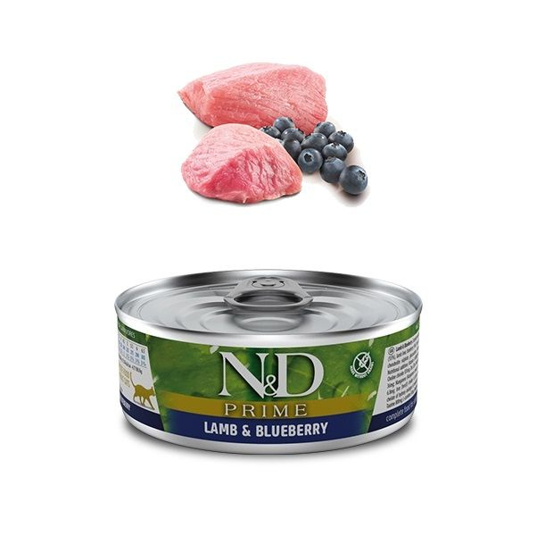 N&D Prime, Miel și afine, conservă hrană umedă fără cereale pisici, (în sos), 70g [1]