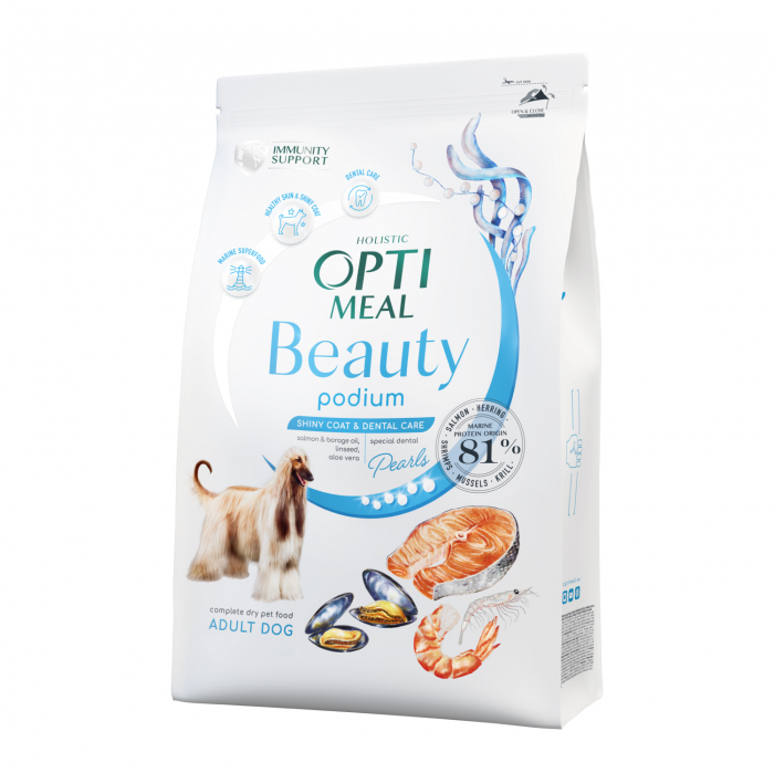 Optimeal Beauty Podium Hrana uscata fara cereale pentru caini - cu fructe de mare, 4kg [1]