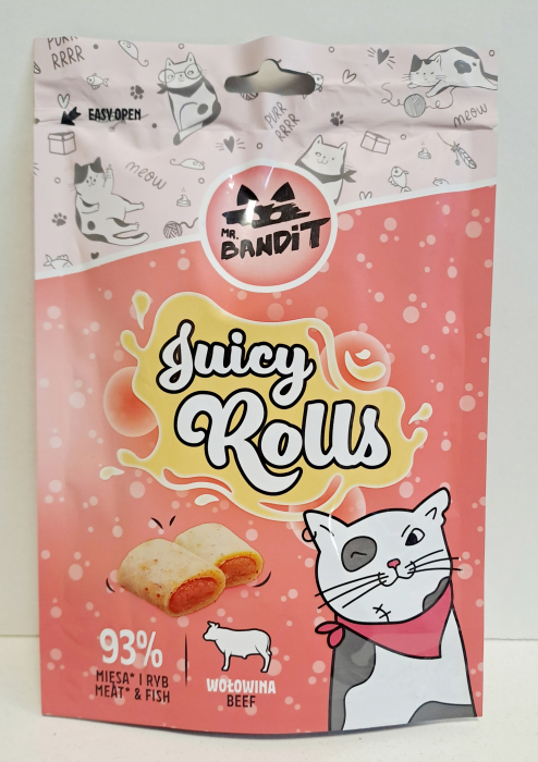 Recompense pentru pisici Mr. Bandit CAT Juicy Rolls, pui si vita, 40 g [2]
