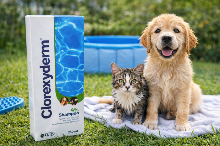 Sampon ICF Clorexyderm 4% Caine sau Pisica, 250ml [6]