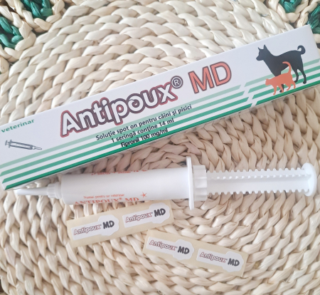 Antipoux MD 14ml, solutie spot on pentru caini si pisici [1]