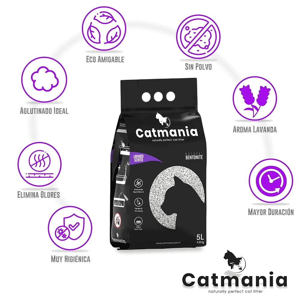 CATMANIA Bentonita Lavanda, Asternut Litiera 5 L [1]