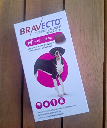 Bravecto Dog 1400 mg, 40-56 kg, 1 tableta [1]