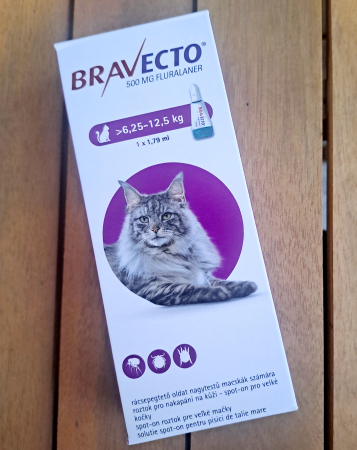 Bravecto Cat spot on 500 mg (6,25-12,5 kg) - o pipetă [1]
